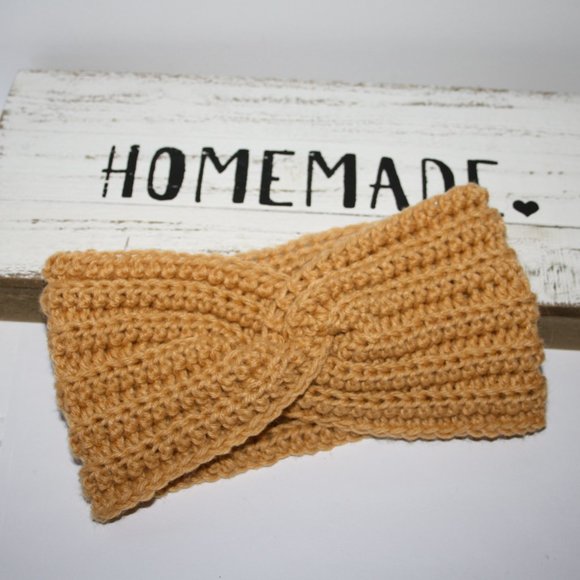 🌻💛🧶 Twisted Ear Warmer Headband · Sunflower Yellow · Handmade & Boutique - Picture 6 of 6